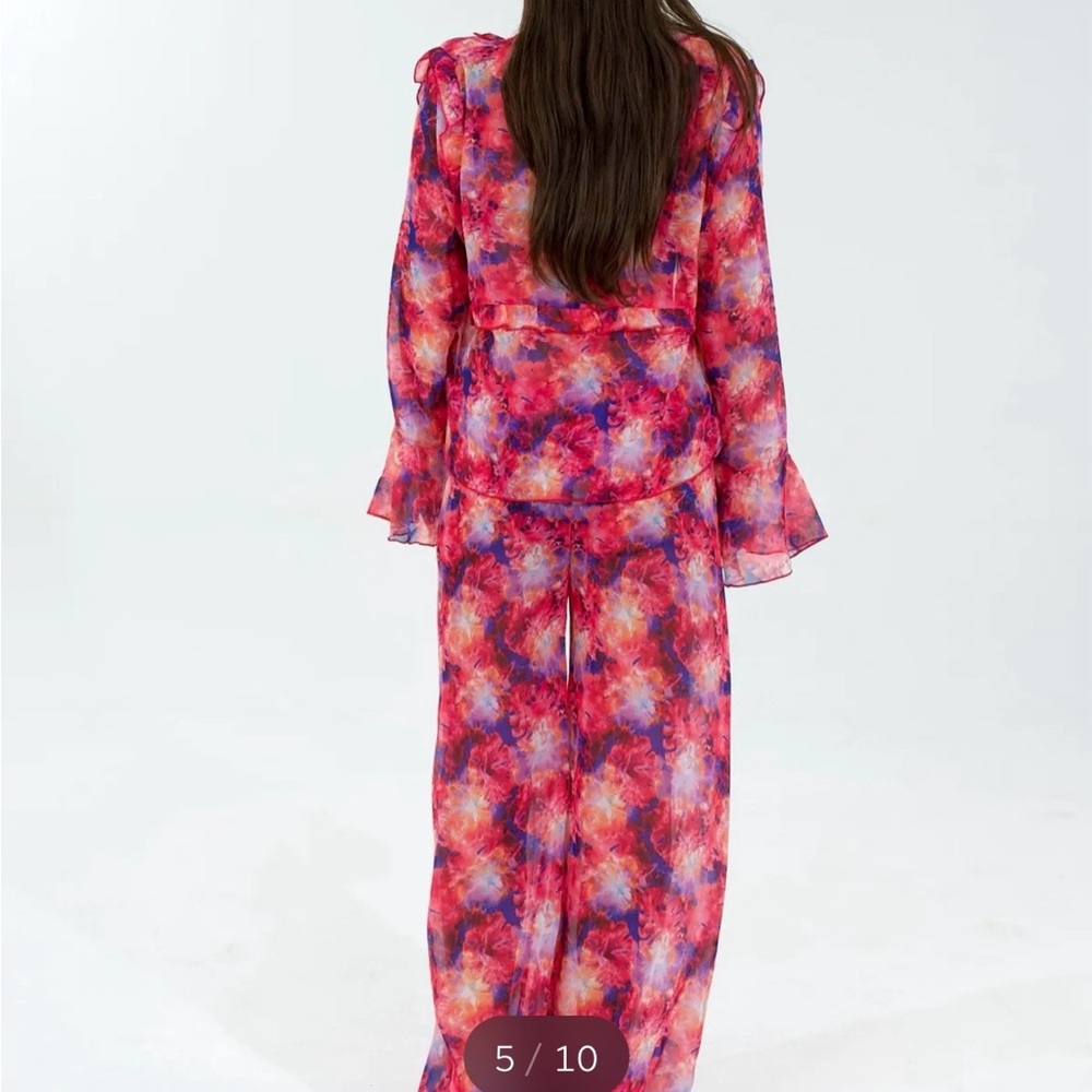 Arcobaleno Tie Dye Resort Set Pink Orange Beach Vacation 2 Piece SZ S/M Luxury - Picture 3 of 8